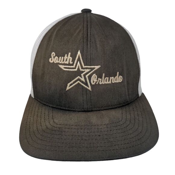 South Orlando Snapback Mesh Back Trucker Hat Brown Embroidered Pacific - Picture 1 of 9